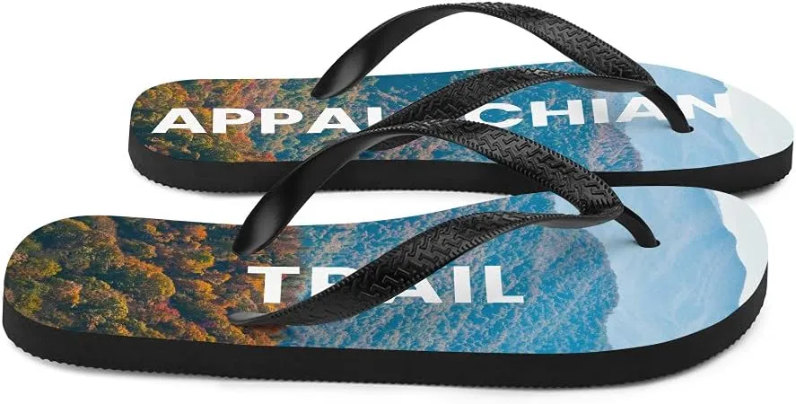 Dressed Up Mule Appalachian Trail Flip Flops - Blue Ridge Mountains Unisex Mens Womens Flip Flops for Beach Pool Shower