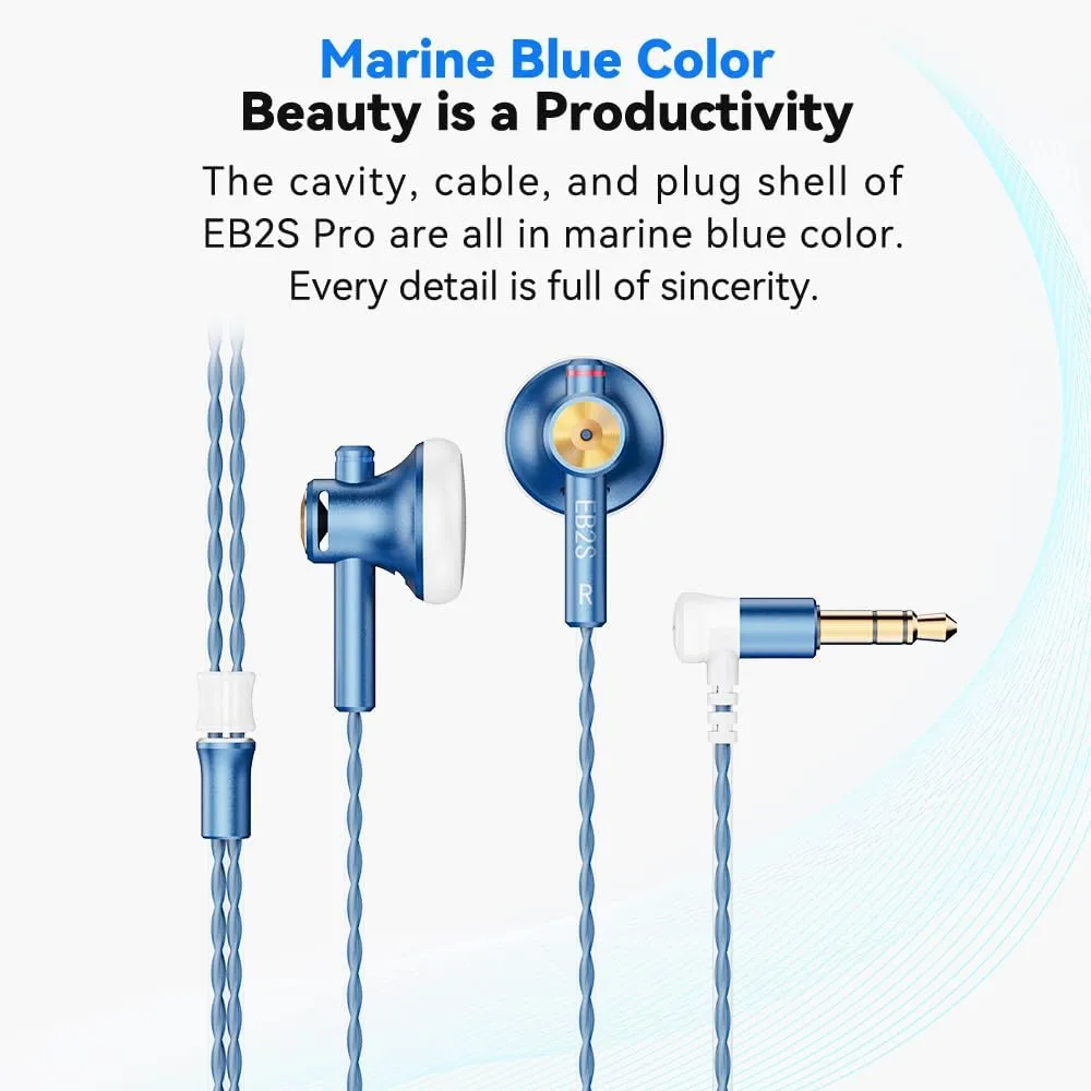EB2S Pro Flat Head Earbuds, Wired Earbuds in-Ear Headphones,Noise Isolation Corded for 3.5mm/4.4mm Jack Ear Buds Galaxy S7 Edge,Galaxy S23 Ultra, Xiaomi Mi A3 Audiophile (3.5mm no Mic)