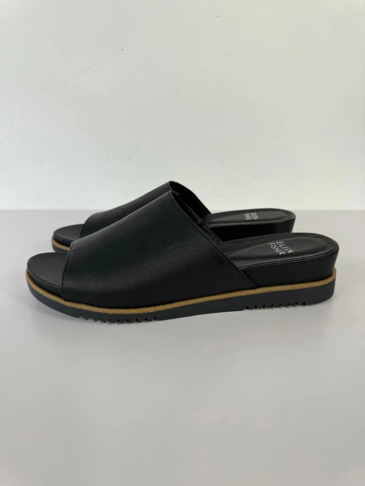 EILEEN FISHER KOHA TUMBLED LEATHER WEDGE SANDAL
