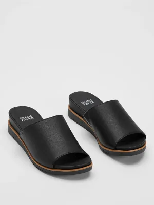 EILEEN FISHER KOHA TUMBLED LEATHER WEDGE SANDAL