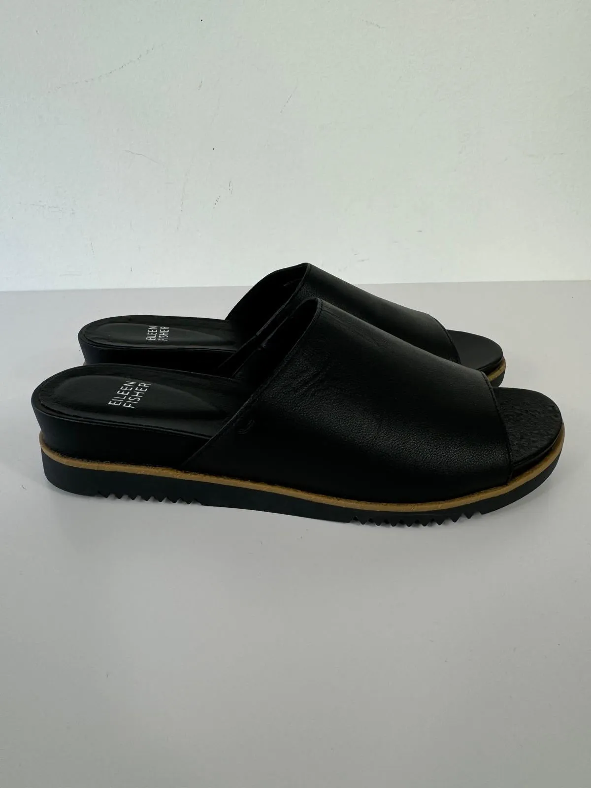 EILEEN FISHER KOHA TUMBLED LEATHER WEDGE SANDAL