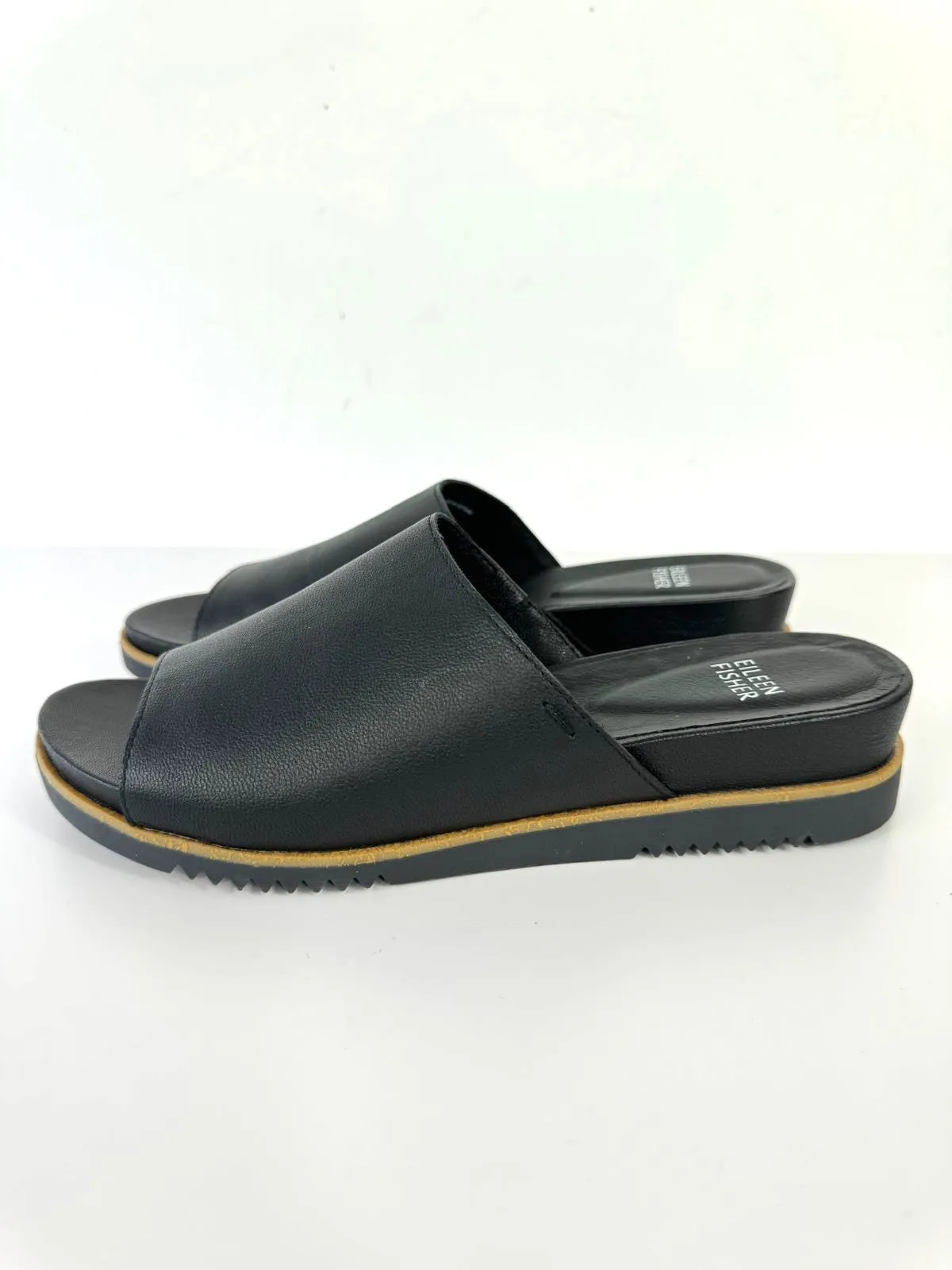 EILEEN FISHER KOHA TUMBLED LEATHER WEDGE SANDAL