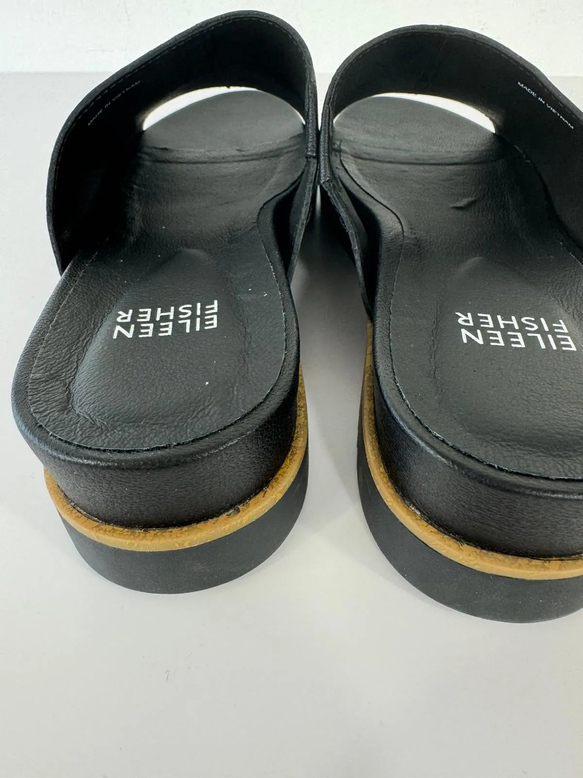 EILEEN FISHER KOHA TUMBLED LEATHER WEDGE SANDAL