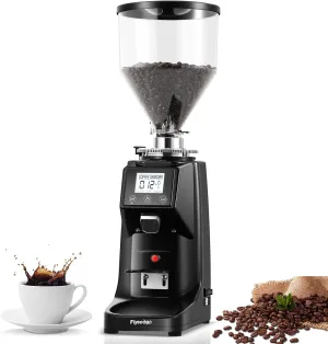 Electric Coffee Grinder Flat Burr Grinder Coffee 19 Settings & Digital Timer Display Commercial Espresso Coffee Grinders with Large 35 oz Hopper, Black
