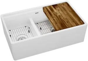 Elkay F23320CBWHC Farmhouse Fireclay Kitchen Sinks, White