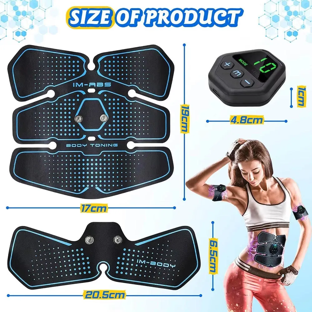EMS Muscle Stimulator LCD Screen USB Rechargeable Portable Trainer