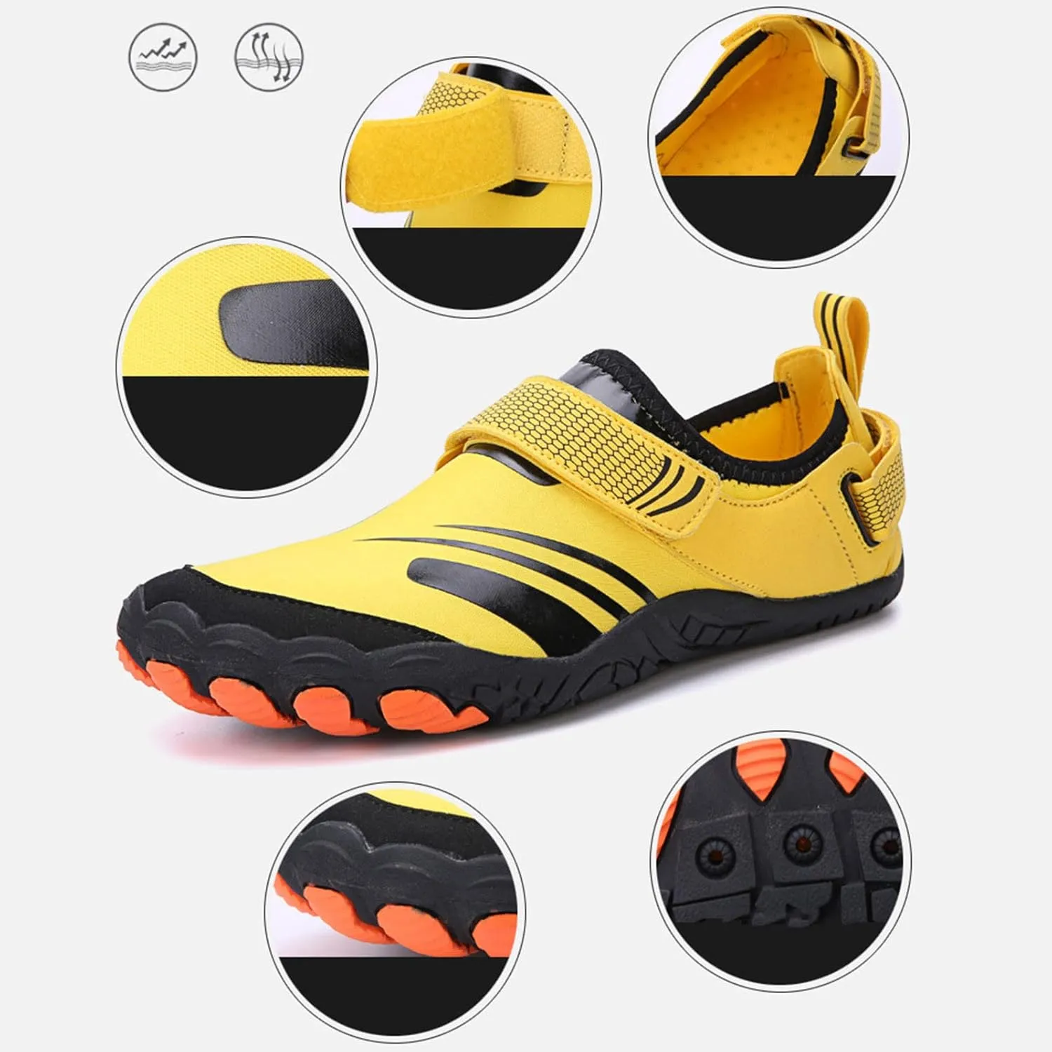 Extra Wide Water Shoes for Men Breathable Non Slip Athletic Mens Hiking Water Shoes Quick Dry Shoes for Men Stylish Water Shoes for Pool Beach Surf Walk Water Yoga