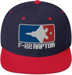 F-22 Raptor Military Combat Fighter Jet Silhouette Pilots Aviation Enthusiasts Embroidered F22 Snapback Hat