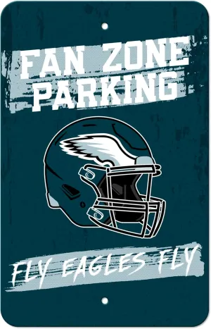 FANMATS 48165 NFL - Philadelphia Eagles Flat Parking Sign | Midnight Green & Black | 18"x11.5" | Eagles Helmet Logo with "Fan Zone Parking" Wordmark