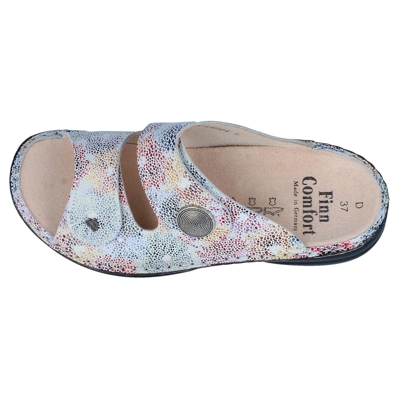 Finn Comfort Sansibar Patterned Leather Women's Slip-On Sandals