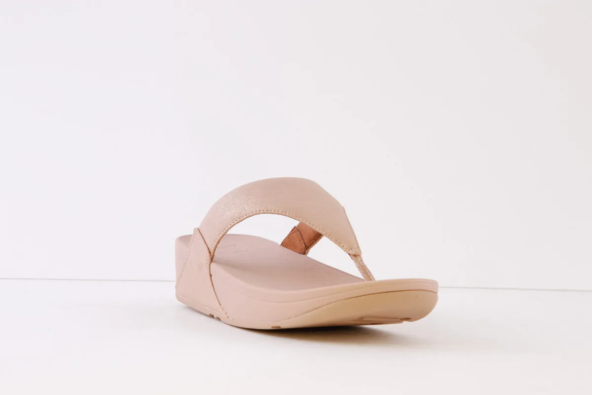 FITFLOP - LULU SHIMMER WEDGE TOE-POST MULE - PINK