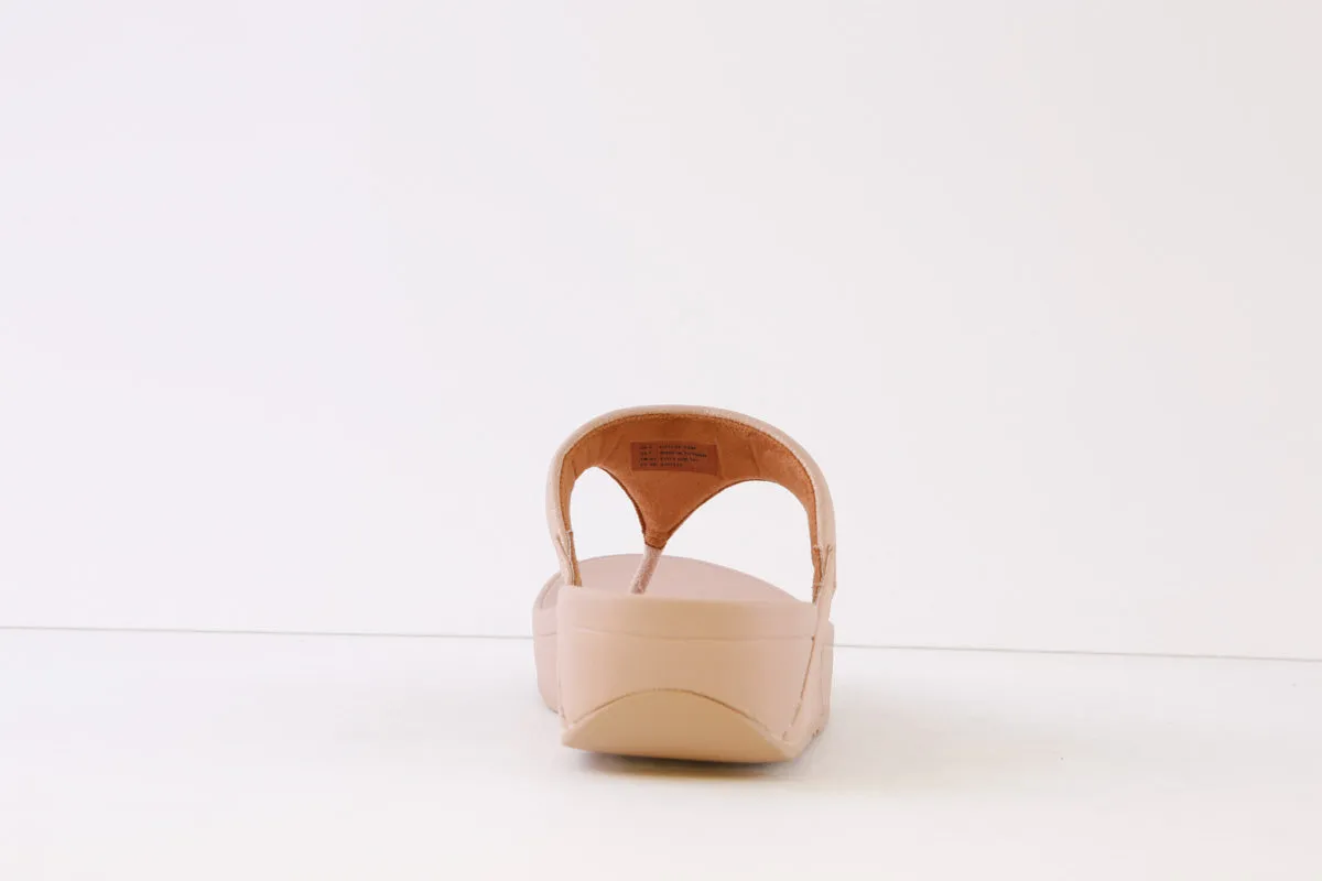 FITFLOP - LULU SHIMMER WEDGE TOE-POST MULE - PINK