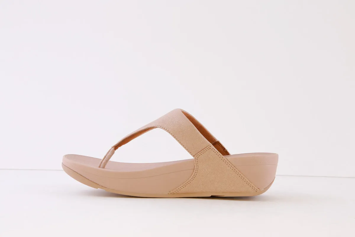 FITFLOP - LULU SHIMMER WEDGE TOE-POST MULE - PINK