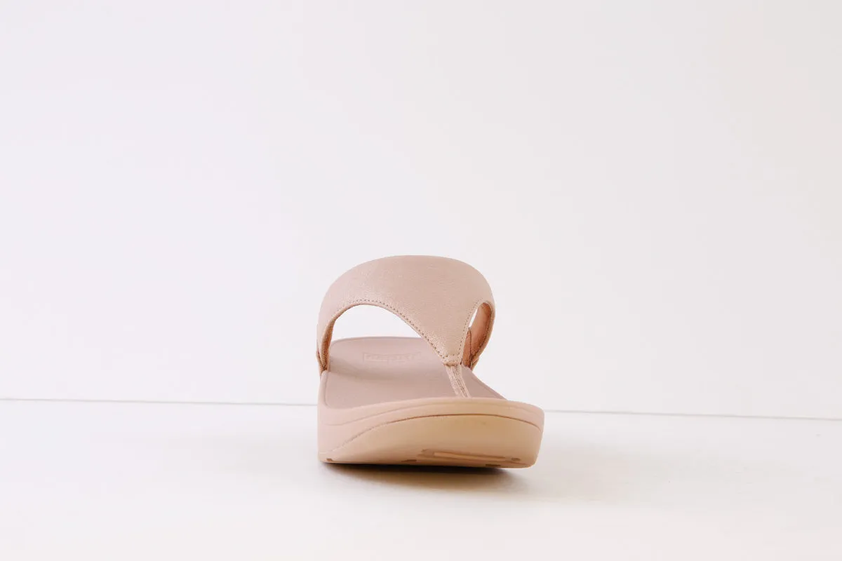 FITFLOP - LULU SHIMMER WEDGE TOE-POST MULE - PINK
