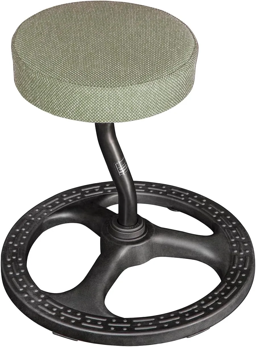 Fitness Seat, ADHD Chair Stool for Stability, Balance, Yoga, Office, School, Wellness, Active Sitting with Non-Slip Base and Washable Seat Cover-Moss Green