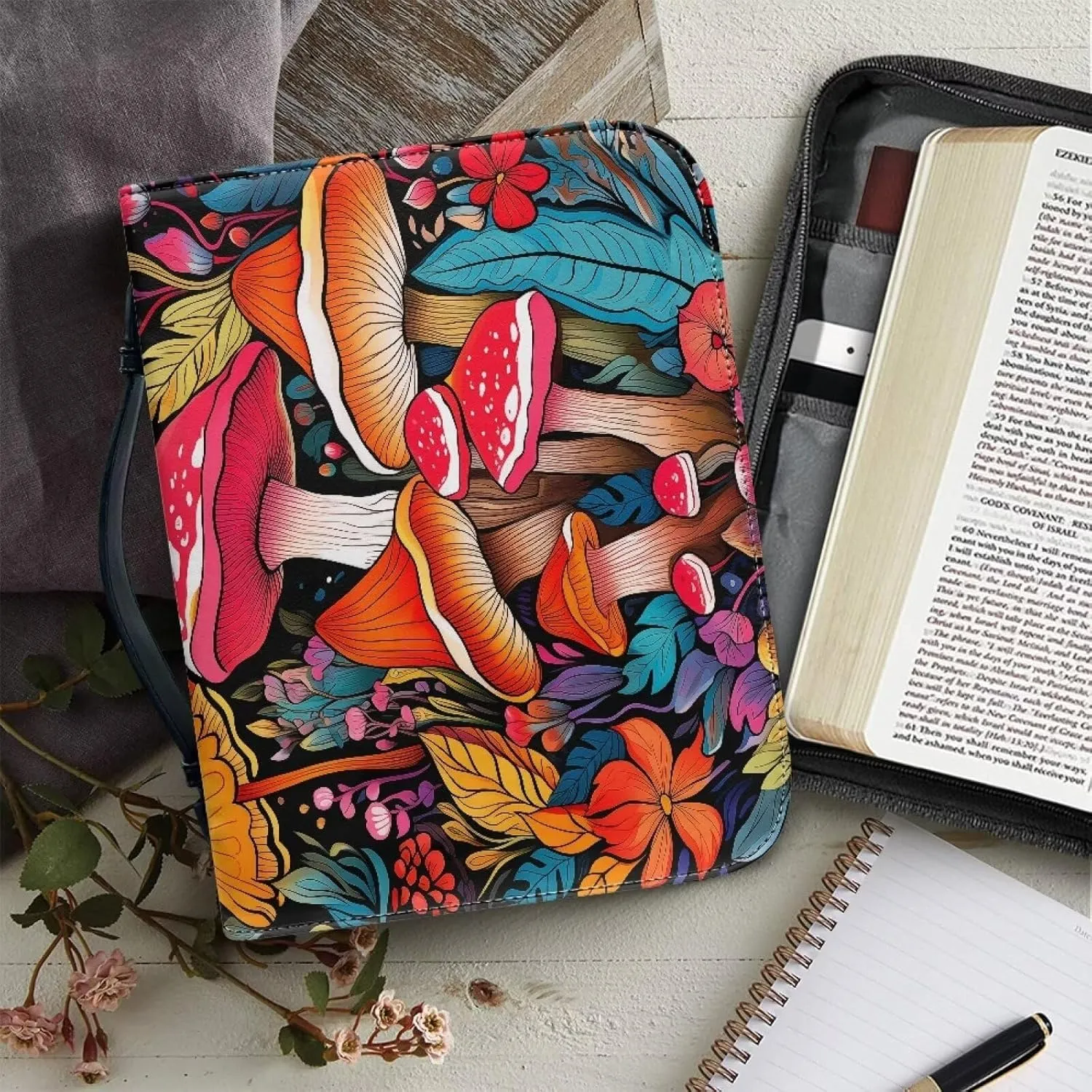 Flashideas Fashion Portable Leather Bible Covers for Women Durable Carrying Bible Accessories