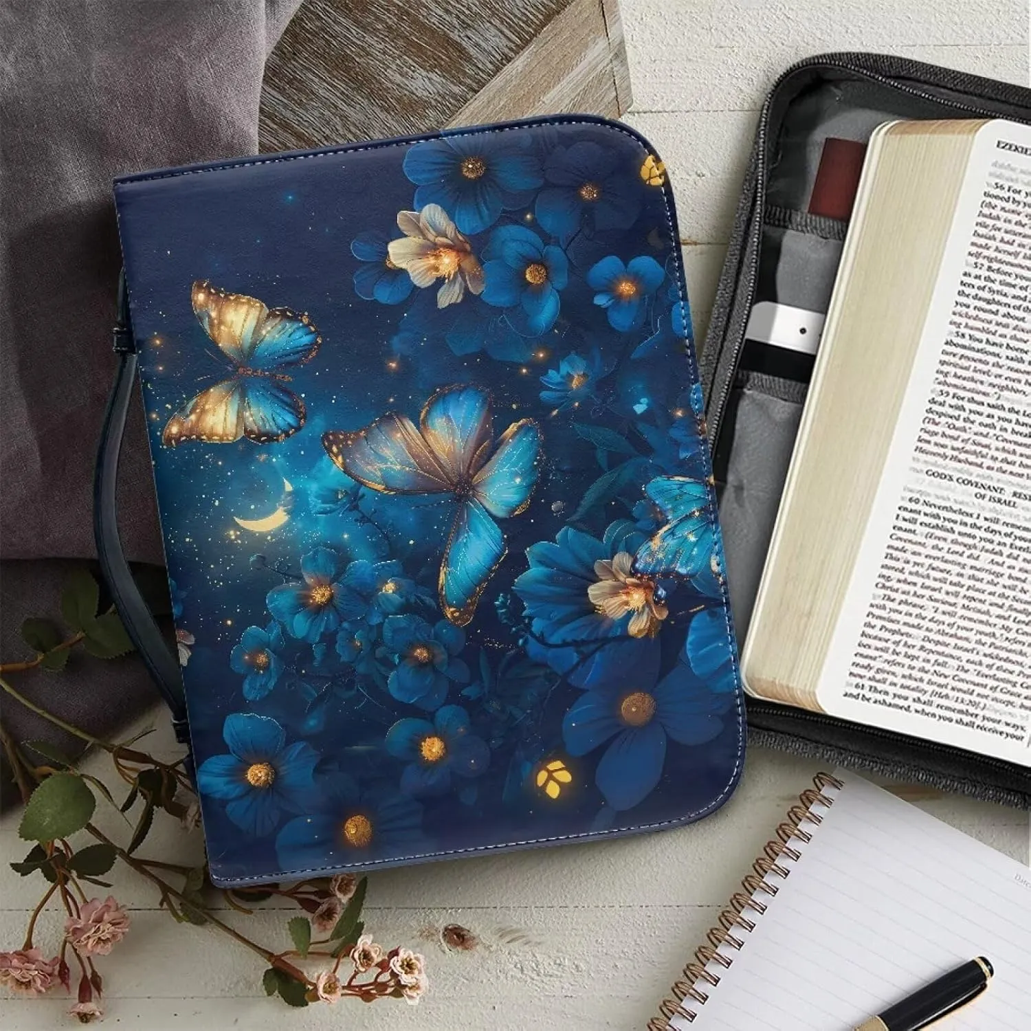 Flashideas Fashion Portable Leather Bible Covers for Women Durable Carrying Bible Accessories