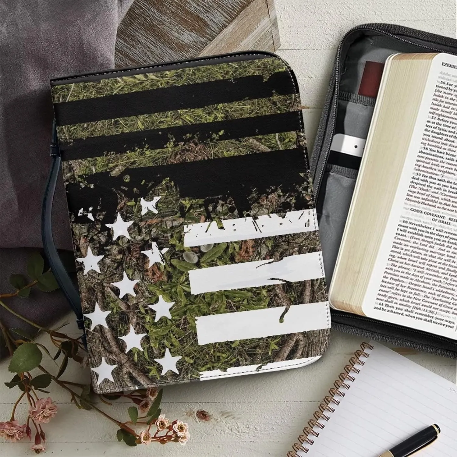 Flashideas Fashion Portable Leather Bible Covers for Women Durable Carrying Bible Accessories