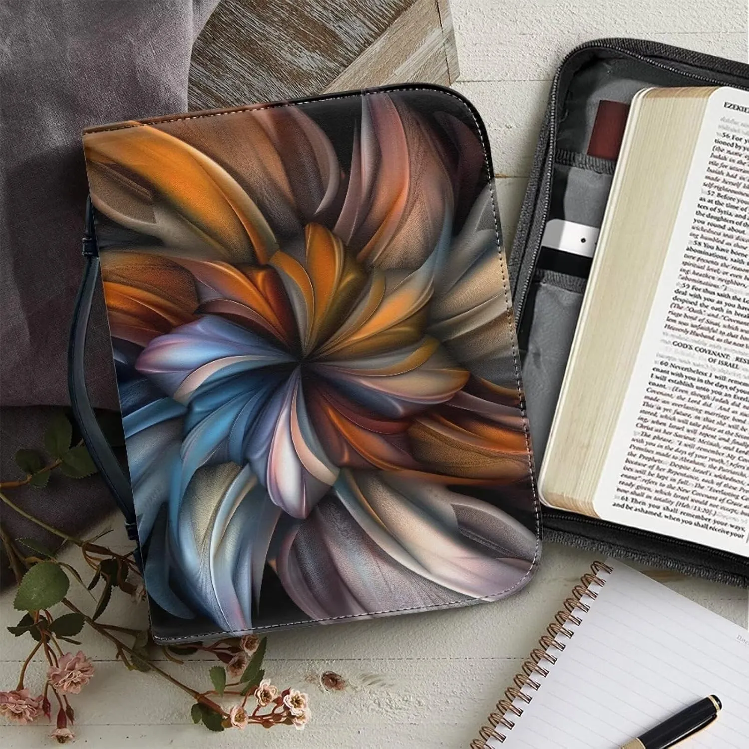 Flashideas Fashion Portable Leather Bible Covers for Women Durable Carrying Bible Accessories
