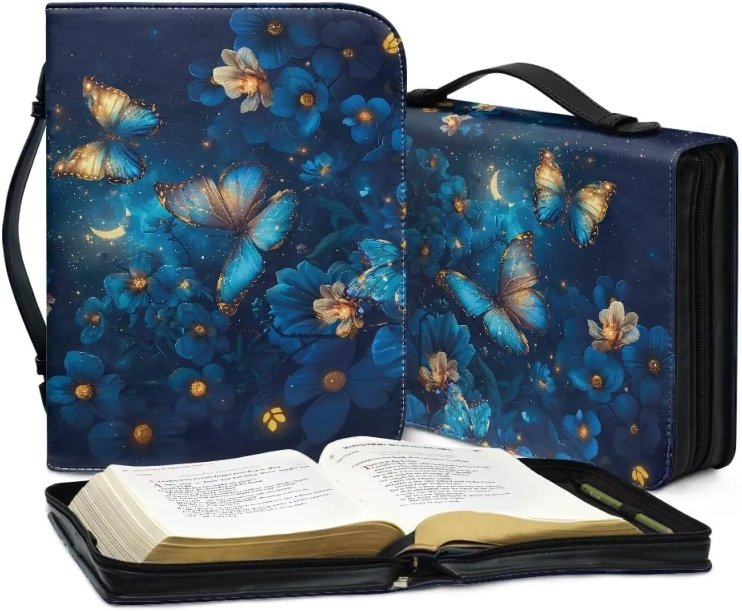 Flashideas Fashion Portable Leather Bible Covers for Women Durable Carrying Bible Accessories