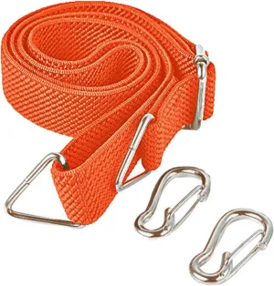 Flat Bungee Cord with Hooks Adjustable Fits Size (Orange, ADJ 48inches)