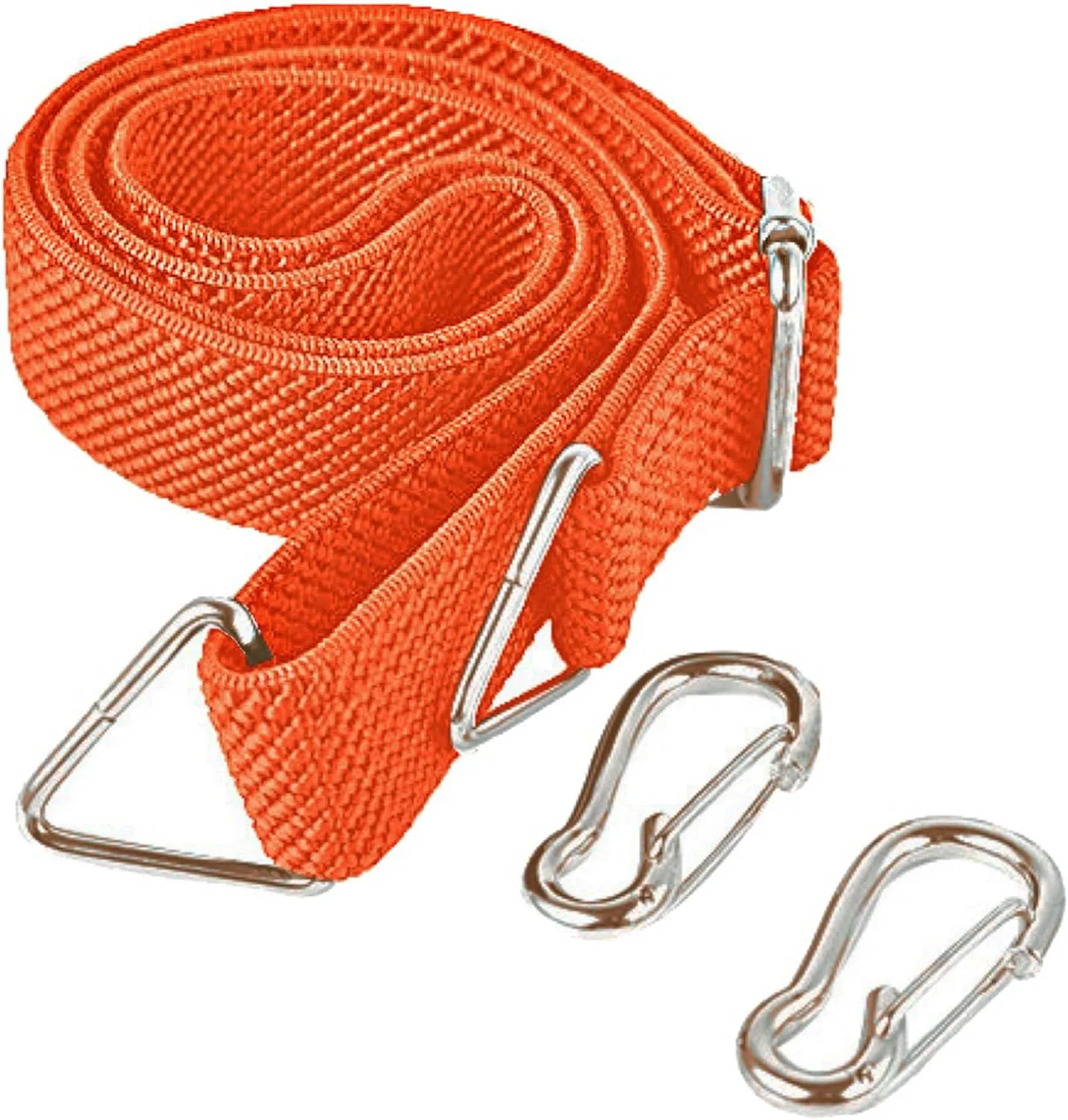Flat Bungee Cord with Hooks Adjustable Fits Size (Orange, ADJ 48inches)