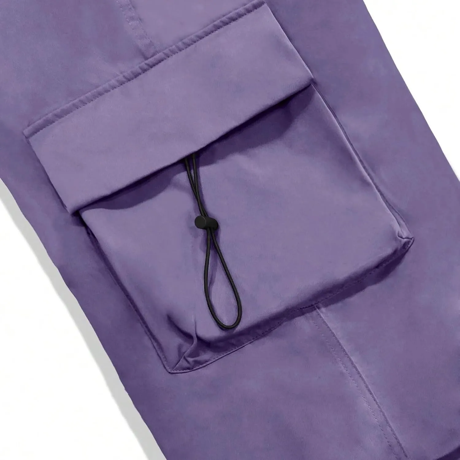 Flat Pocket Parachute Pants for Men Casual Baggy Cargo Pants Unisex Street Pants Drawstring Trousers