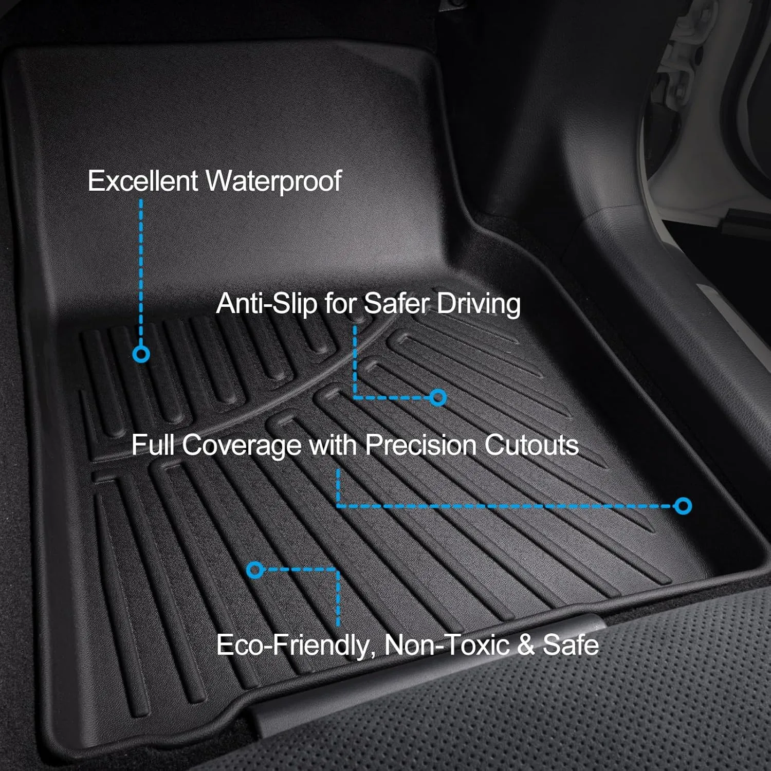 Floor Mats & Trunk Mat Fit for 2017-2025 Jeep Compass,All Weather Protection TPE, Anti-Slip Floor Mats & Cargo Liner 2017 2018 2019 2020 2021 2022 2023 2024 2025 Jeep Compass Accessories