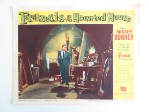FRANCIS IN THE HAUNTED HOUSE - #3 LOBBY CARD MICKEY ROONEY VIRGINIA WELLES 1956