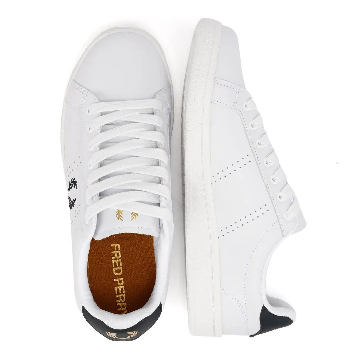 Fred Perry B721 Leather Men's White/Navy Trainers