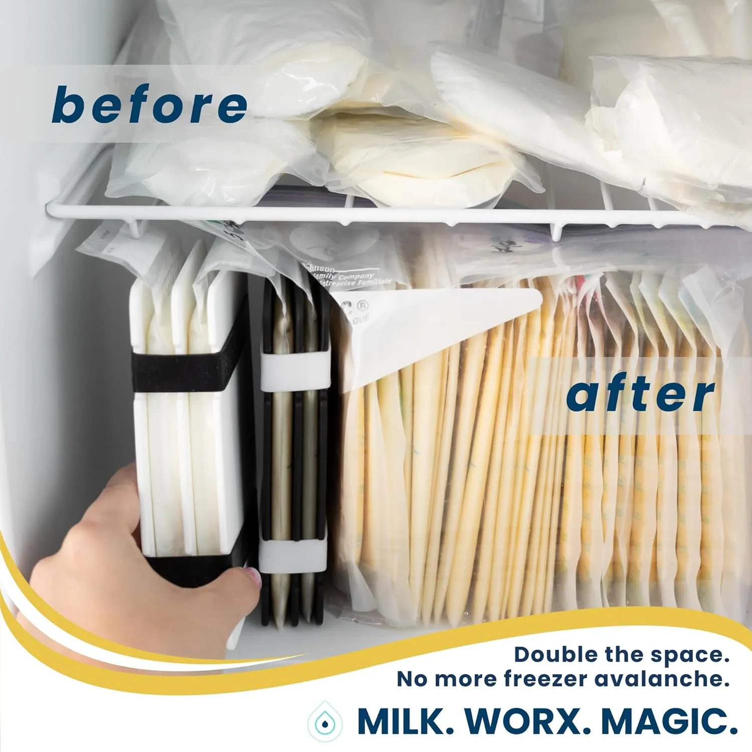 Freeze It Flat Breast Milk Storage Bag Freezer Organizer - Space-Saving Freezer System for Breastmilk Storage Bags - Breast Pump Accessories - Breast Milk Freezer Organizer Made in The USA