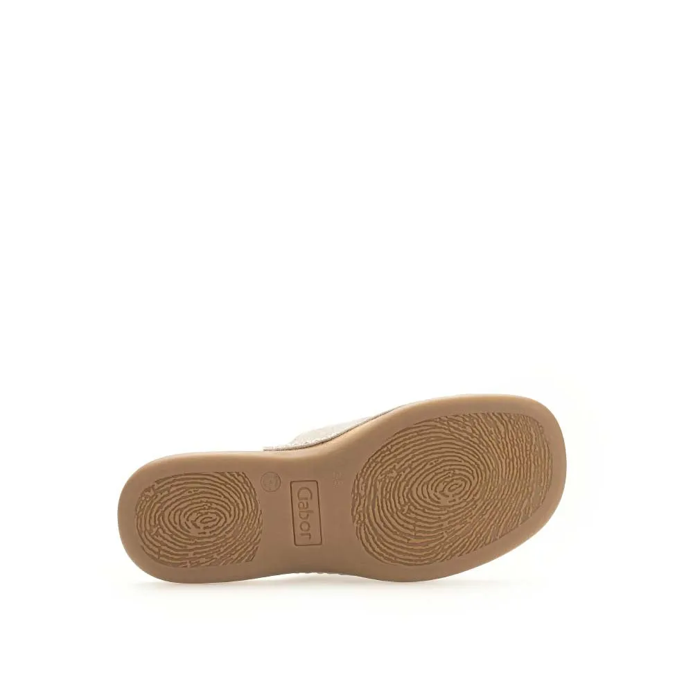Gabor Leather Toe Post Sandal Shell Metal