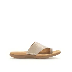 Gabor Leather Toe Post Sandal Shell Metal