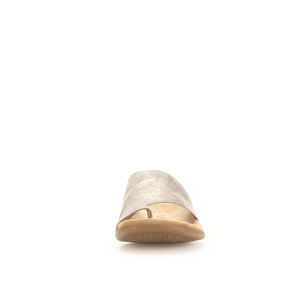 Gabor Leather Toe Post Sandal Shell Metal