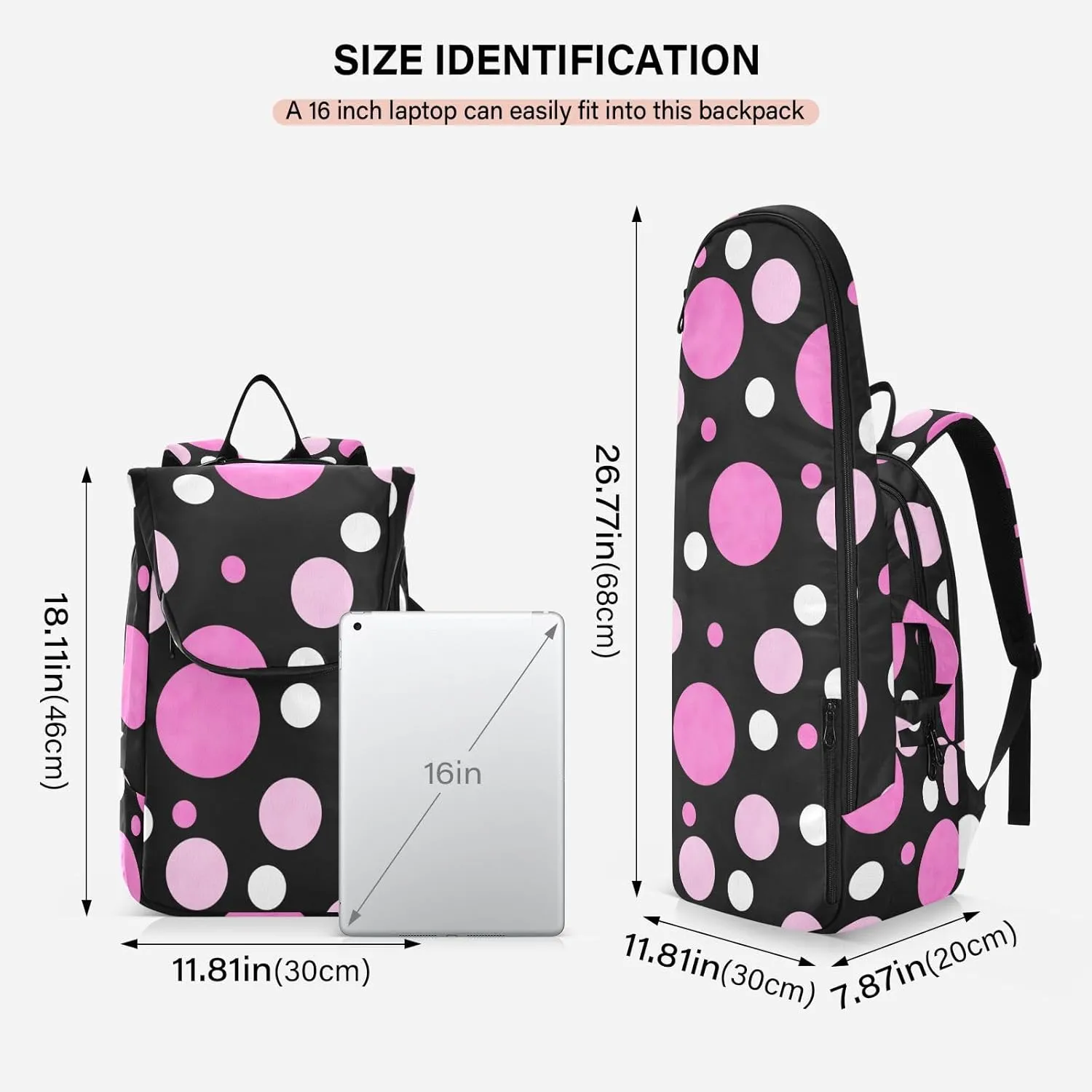 GAIGEO Pink Green Gradient Pickleball Bag, Large Space Pickleball Bags for Women, Durable Polyester, Printing Design