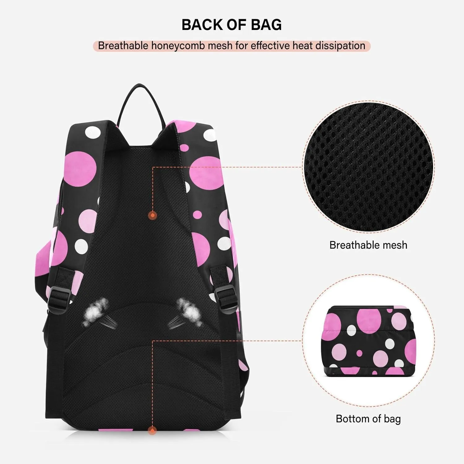 GAIGEO Pink Green Gradient Pickleball Bag, Large Space Pickleball Bags for Women, Durable Polyester, Printing Design