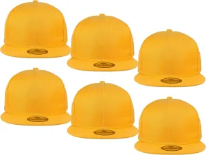 Gelante Plain Blank Flat Brim Adjustable Snapback Baseball Caps LOT 6 Pack
