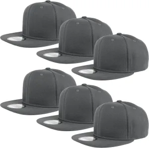 Gelante Plain Blank Flat Brim Adjustable Snapback Baseball Caps LOT 6 Pack