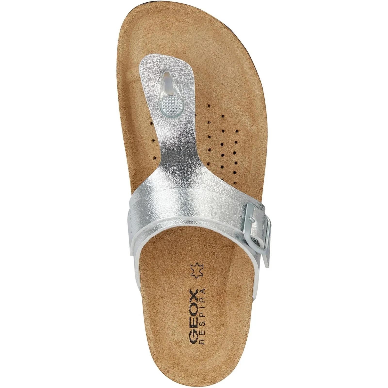 Geox Women's D Brionia Metal Sandals in Silver