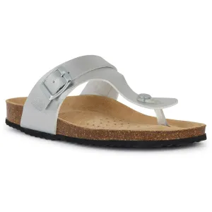 Geox Women's D Brionia Metal Sandals in Silver