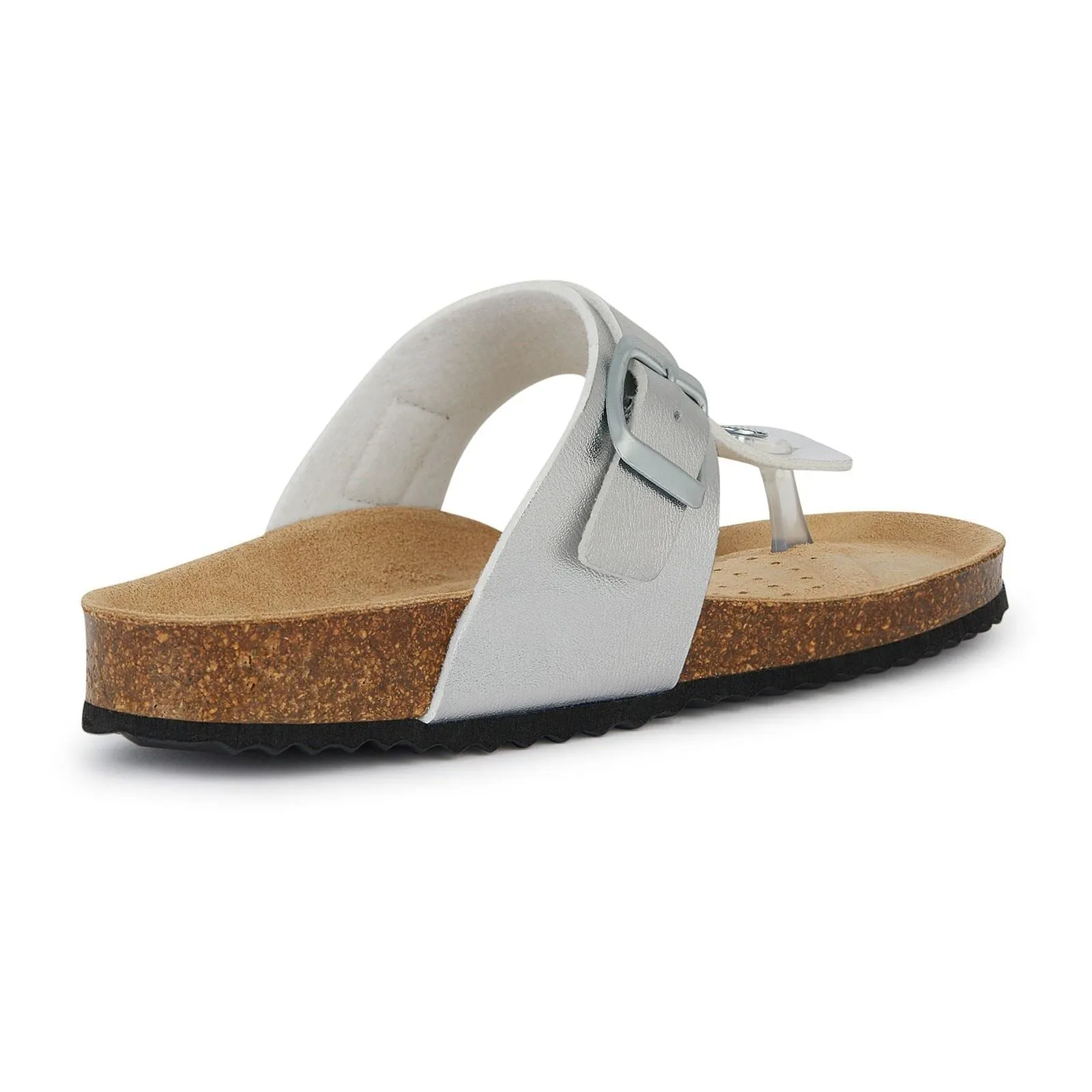 Geox Women's D Brionia Metal Sandals in Silver