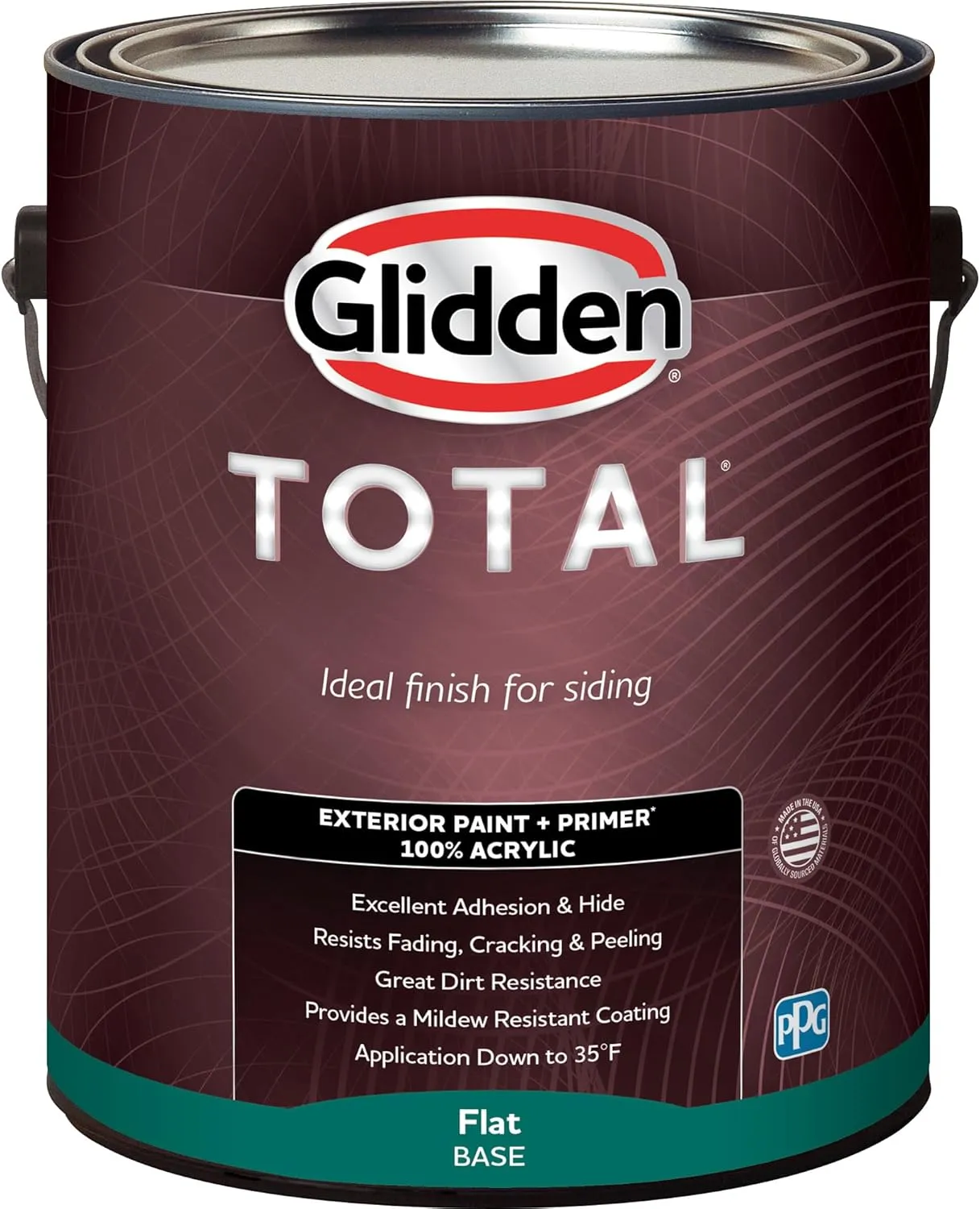 Glidden Total Exterior Paint & Primer All-in-One, Paid in Full/Green, Flat, 1 Gallon