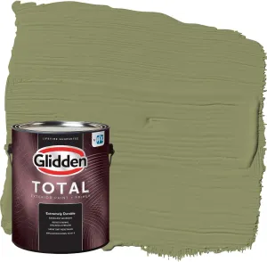 Glidden Total Exterior Paint & Primer All-in-One, Paid in Full/Green, Flat, 1 Gallon
