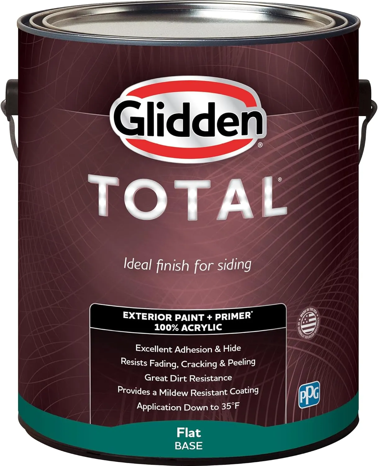 Glidden Total Exterior Paint & Primer All-in-One, Paid in Full/Green, Flat, 1 Gallon