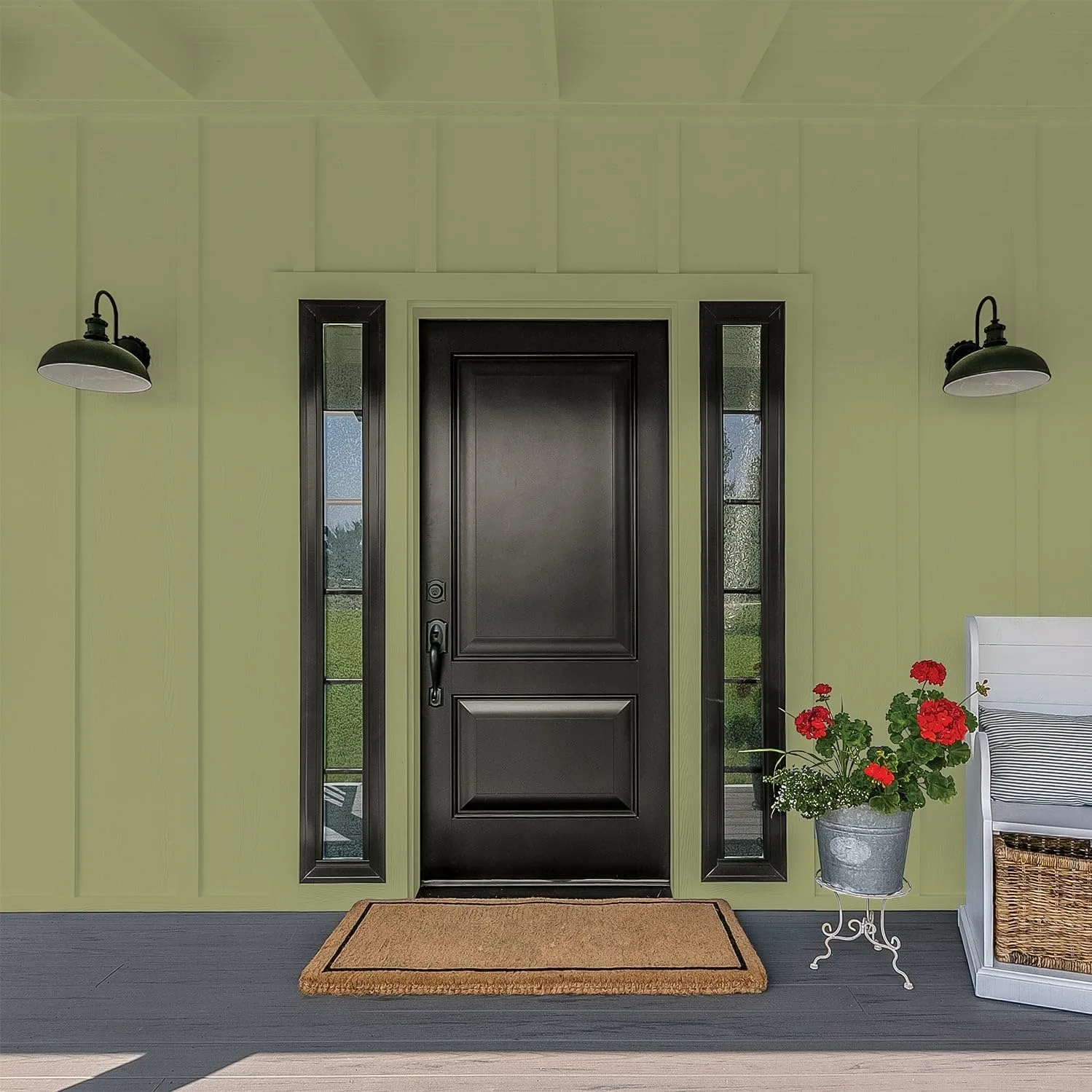 Glidden Total Exterior Paint & Primer All-in-One, Paid in Full/Green, Flat, 1 Gallon