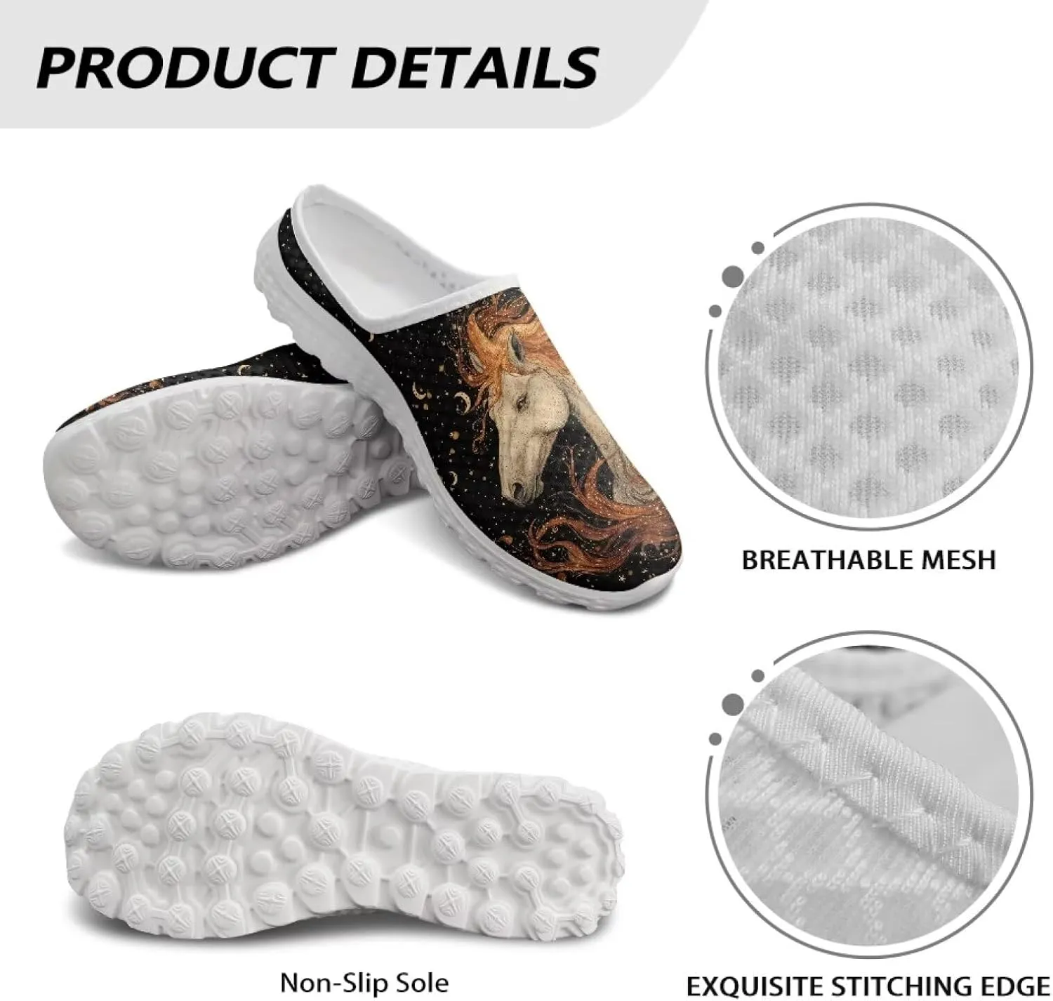 GOSTONG Mules for Women Lightweight Slip on Mule Backless Sneakers Breathable Mesh Walking Shoes for Garden Outdoors Size 6-13.5
