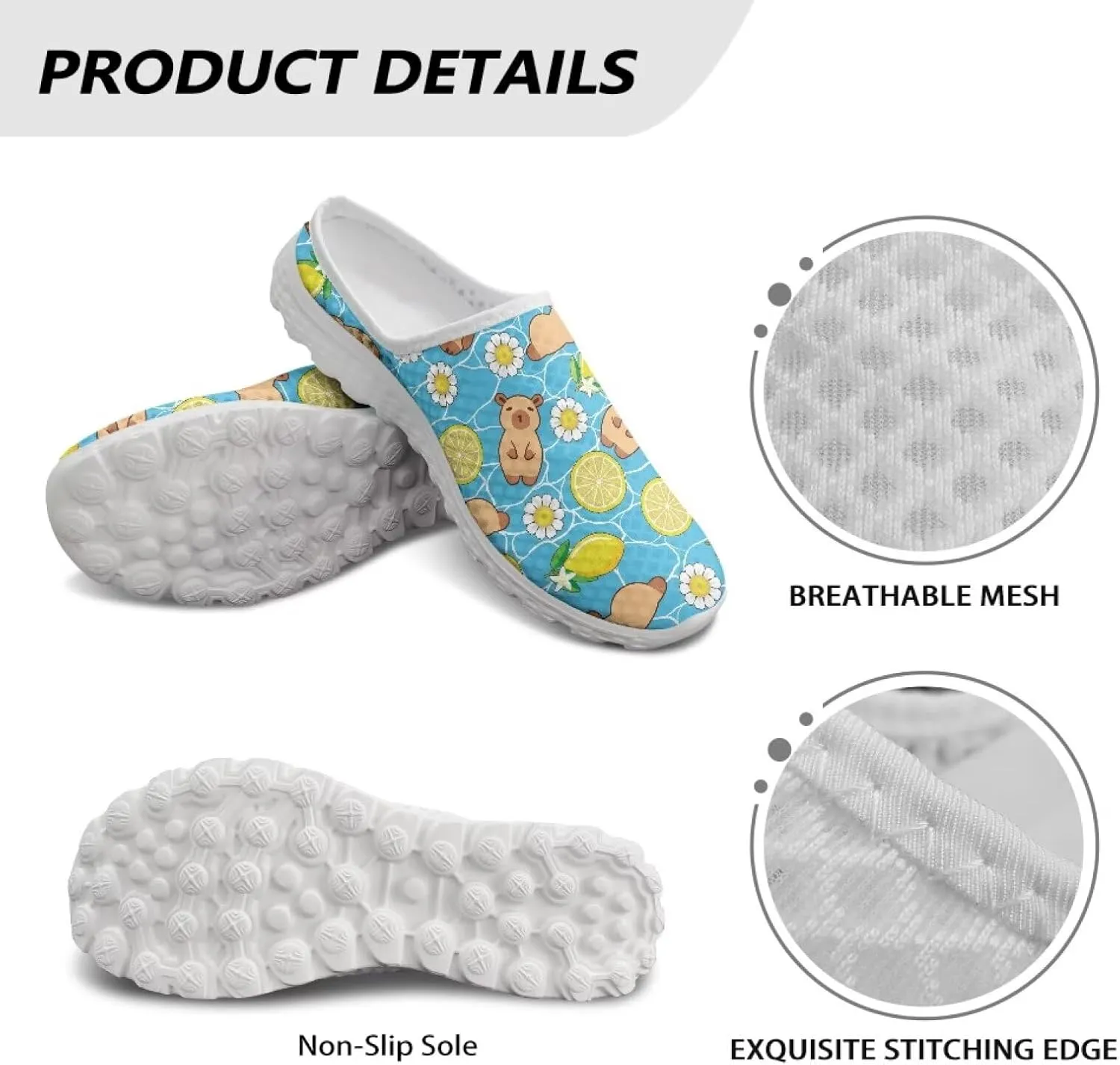 GOSTONG Slip-On Mules & Clogs for Women Light Open Back Shoes Comfort Walking Shoes Breathable Non Slip House Slippers Size 6-13.5