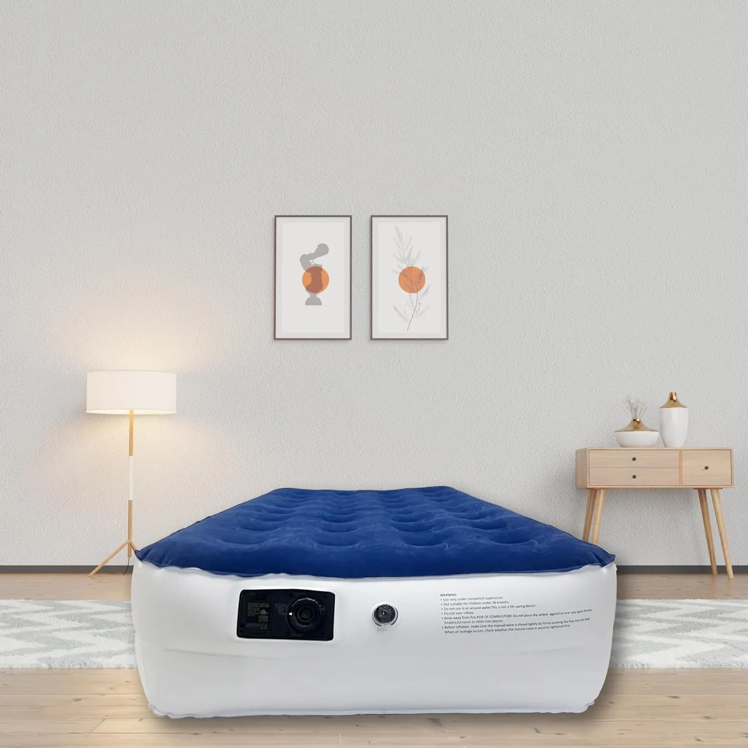 Greaton, 8.5-Inch Durable Luxury Inflatable Air Mattress with Comfort Coil Technology and High Capacity Pump, Good for Camping, Home and Portable Travel, 72" x 28.7", Blue