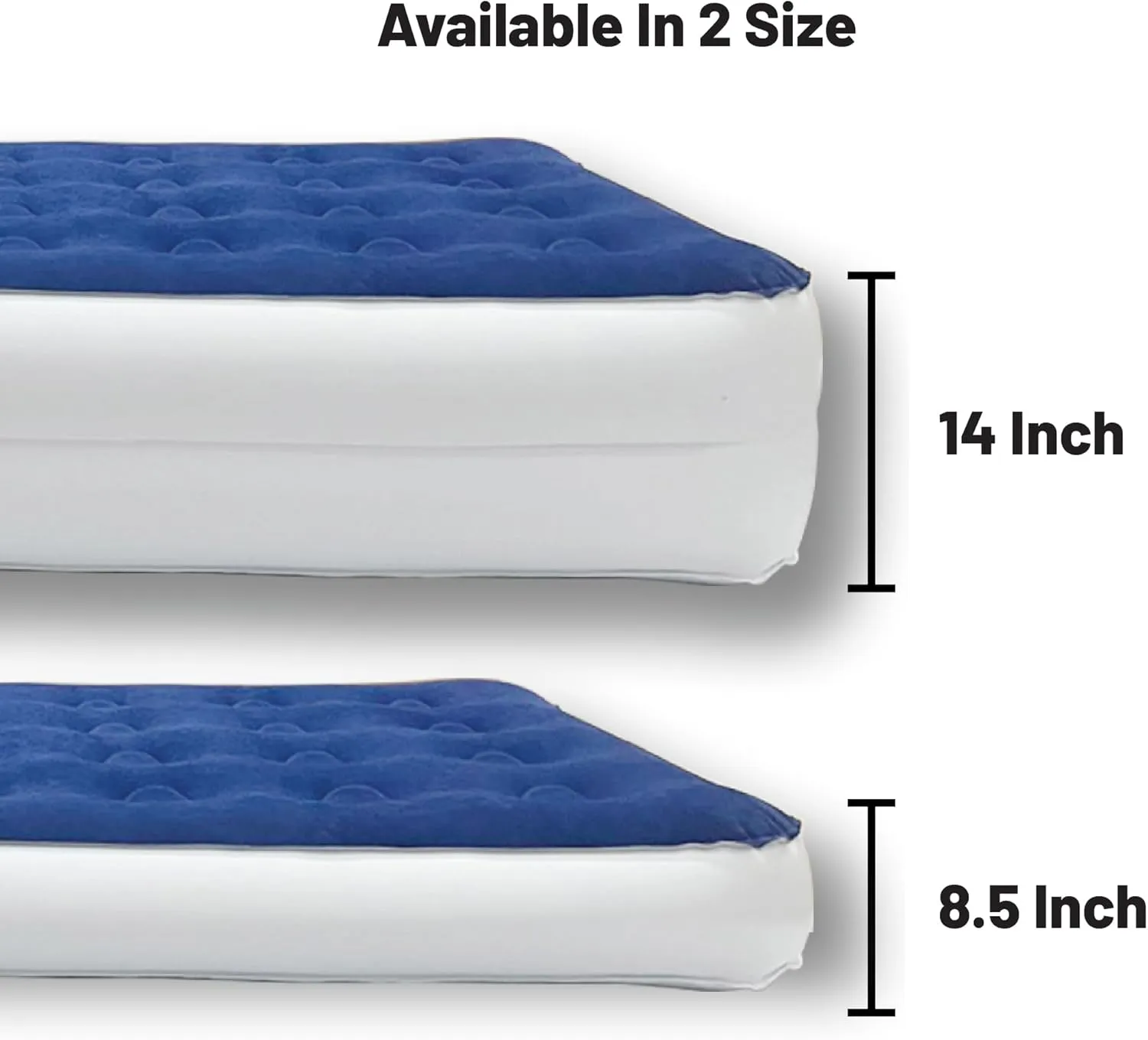 Greaton, 8.5-Inch Durable Luxury Inflatable Air Mattress with Comfort Coil Technology and High Capacity Pump, Good for Camping, Home and Portable Travel, 72" x 28.7", Blue
