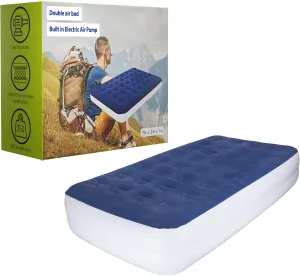 Greaton, 8.5-Inch Durable Luxury Inflatable Air Mattress with Comfort Coil Technology and High Capacity Pump, Good for Camping, Home and Portable Travel, 72" x 28.7", Blue